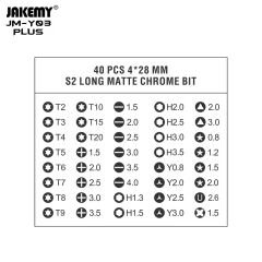 Jakemy JM-Y03+ 43'ü 1 Arada Şarjlı Elektrikli Hassas Tornavida Seti LED Işıklı Mıknatıslayıcı