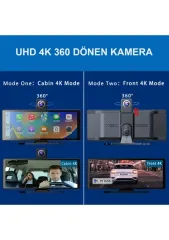 Imars 10.26 inç Araç Multimedya Oynatıcı 1600x600 Ekran Yansıtma Çift Kamera Android Auto & Apple Carplay 64GB Bluetooth
