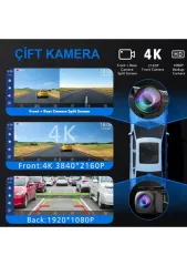 Imars 10.26 inç Araç Multimedya Oynatıcı 1600x600 Ekran Yansıtma Çift Kamera Android Auto & Apple Carplay 64GB Bluetooth