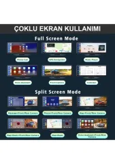 Imars 10.26 inç Araç Multimedya Oynatıcı 1600x600 Ekran Yansıtma Çift Kamera Android Auto & Apple Carplay 64GB Bluetooth