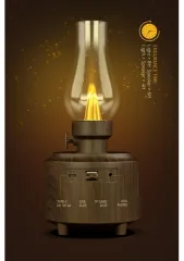 Powerway Radyolu USB Aux Micro Girişli Otantik Gece Lambası Taşınabilir Shine Bluetooth Hoparlör