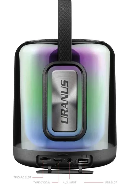 Powerway Ekstra Bass Radyolu USB Aux Micro Girişli LED Işıklı Taşınabilir Uranus Bluetooth Hoparlör