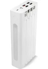 Powerway 30.000 Mah Pd 22.5W Dahili Kablolu Hızlı Şarj LED Fener Gerçek 30.000 Mah QC30S Powerbank