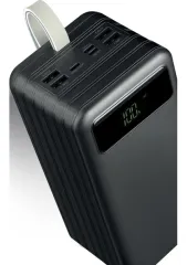 Powerway 80.000 Mah Kablolu Dijital Göstergeli Gerçek 80.000 Mah Garantili Işıklı Kamp TX80 Siyah Powerbank