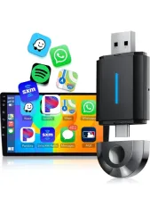 Kablosuz Carplay & Android Auto Adaptörü 2si1 Arada Tak Çalıştır Mini Wifi Bluetooth Hızlı Bağlantı Kaliteli