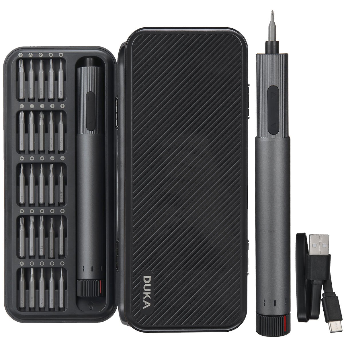 AtuMan Duka E2 Hassas Elektrikli Tornavida Seti 29 Parça Çift Seviyeli 210RPM Hızlı Şarjlı