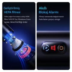Baseus A5 Kablosuz El Süpürgesi – 16000PA Güçlü, 130W Motor, 30DK Batarya, Type-C Şarjlı Araç Ev Ofis Temizlik Hafif