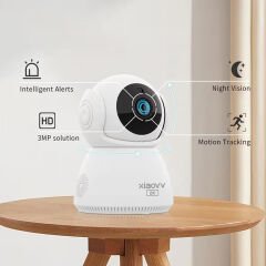 Xiaovv Q8 Ev Ofis 2K Kablosuz IP Güvenlik Kamerası 355° Hareket Mobil Bildirim WiFi Konuşma Ses Algılama