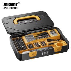 Jakemy JM-8198: 135 Parça Çok Amaçlı Şarjlı Tornavida Profesyonel Elektrikli Takım Kutusu 4 Kademeli Hassas Yüksek Tork 117 Uç