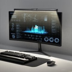 BlitzWolf BW-CML2 Air Monitör Işık Çubuğu Dokunmatik Kontrol Göz Koruması Yanması 300-1000LUX E-Okuma Işığı