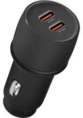Powerway 45 W PD Ultra Hızlı 2x Type-C Girişli Araç İçi Çakmaklık Şarj Adaptörü, CC45 Araç Şarj Başlığı