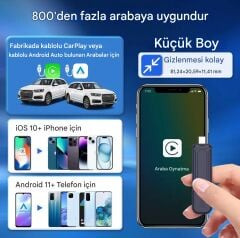 Carlinkit Mini 5 Pro Kablosuz Araç Adaptörü 2in1 Carplay & Android Auto Desteği