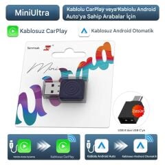 Carlinkit Mini Ultra 5.0 Kablosuz CarPlay & Android Auto Adaptör Tak Çalıştır Dual WiFi Hızlı Bağlantı