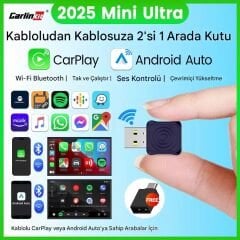 Carlinkit Mini Ultra 5.0 Kablosuz CarPlay & Android Auto Adaptör Tak Çalıştır Dual WiFi Hızlı Bağlantı