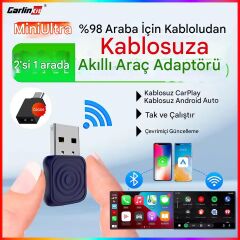 Carlinkit Mini Ultra 5.0 Kablosuz CarPlay & Android Auto Adaptör Tak Çalıştır Dual WiFi Hızlı Bağlantı