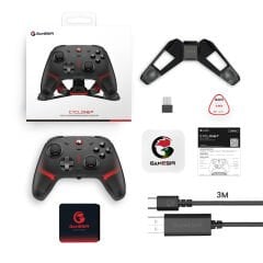 Cyclone 2 Kablosuz Gamepad Oyun Kolu RGB Hall Joystick for PC/Android/iOS/Switch Çoklu Bağlantı Modu Siyah(Şarj İstasyonu Sürümü)