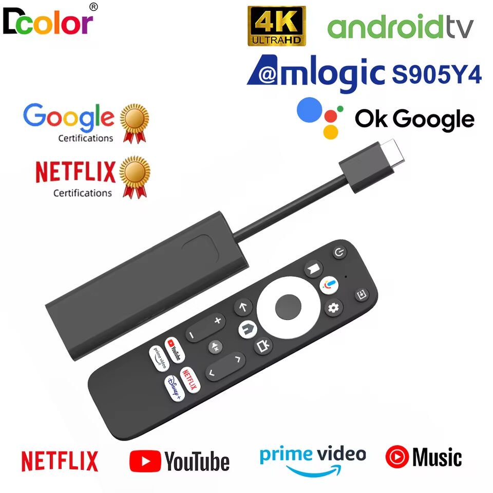 Dcolor GD1 4K TV Stick Android 11™ 2GB+16GB Google Netflix L1 Sertifikalı Lisanslı Box Sesli Komut