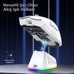 Attack Shark X11 Superlıght 22000 Dpı PAW3311 Şarj Istasyonuna Sahip Kablosuz Oyuncu Faresi