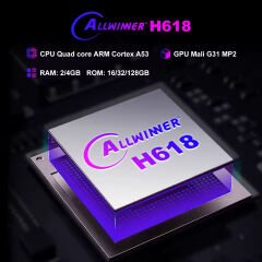 H96Max H618 Plus 8K Android 14.0 TV Box 4GB+32GB Medya Oynatıcı Air Mouse WiFi6 BT 5.4 Ethernet Sesli Komut