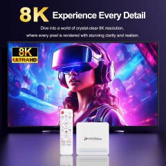 H96Max H618 Plus 8K Android 14.0 TV Box 4GB+32GB Medya Oynatıcı Air Mouse WiFi6 BT 5.4 Ethernet Sesli Komut