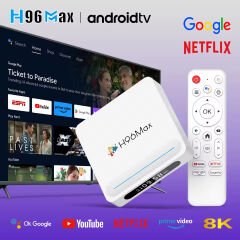 H96Max H618 Plus 8K Android 14.0 TV Box 4GB+32GB Medya Oynatıcı Air Mouse WiFi6 BT 5.4 Ethernet Sesli Komut