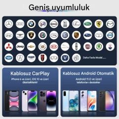 MAYPAL Y3 CarPlay & Android Auto Box 4GB+32GB Youtube Hareket Halinde Video, WiFi6, Dahili GPS, TV Bağlantı