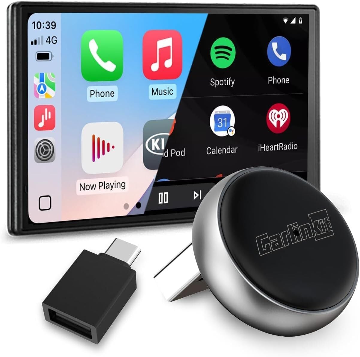Carlinkit Mini Ultra 3 Kablosuz Carplay ve Android Auto Adaptörü – iPhone ve Android 11+ Destekli, Usb-A / Type-C Tak Çalıştır