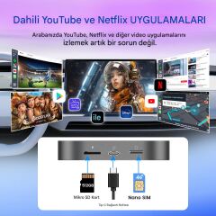 Tbox S2 4gb Ram + 64G Rom Android 13.0 Carplay & Android Auto Youtube Netflix Google Playstore Dahili Gps Snapdragon Cpu SM6115