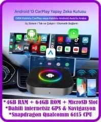 Tbox S2 4gb Ram + 64G Rom Android 13.0 Carplay & Android Auto Youtube Netflix Google Playstore Dahili Gps Snapdragon Cpu SM6115