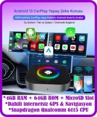 Tbox S2 4gb Ram + 64G Rom Android 13.0 Carplay & Android Auto Youtube Netflix Google Playstore Dahili Gps Snapdragon Cpu SM6115