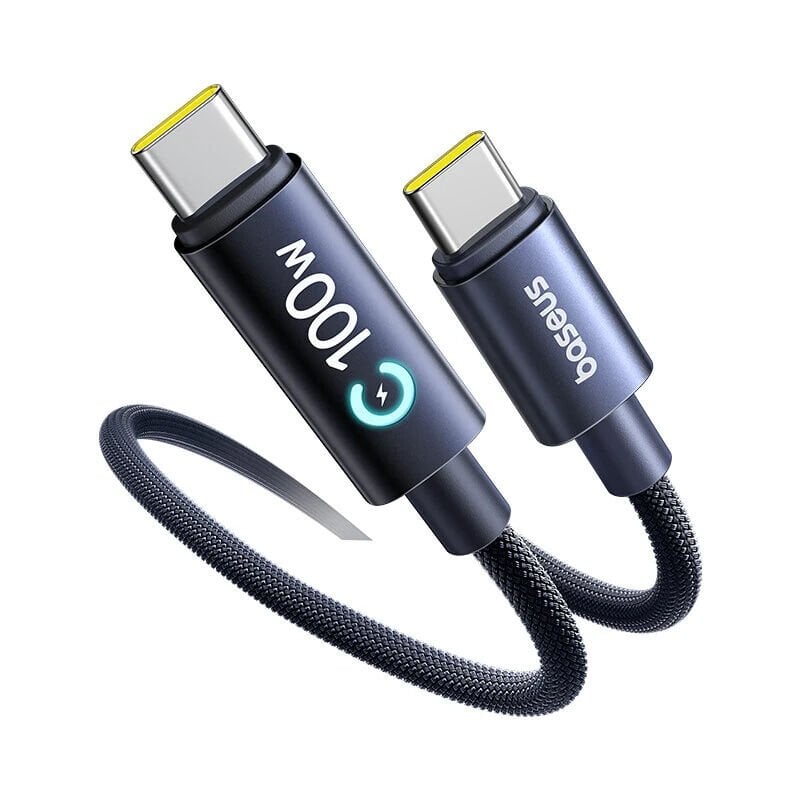 Baseus Lingxi 100W Type-C to Type-C Otomatik Akım Kesen Akıllı Hızlı Şarj ve Data Kablosu 1metre - E0426Q00