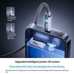 Baseus Lingxi 100W Type-C to Type-C Otomatik Akım Kesen Akıllı Hızlı Şarj ve Data Kablosu 1metre - E0426Q00