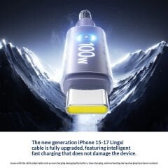 Baseus Lingxi 100W Type-C to Type-C Otomatik Akım Kesen Akıllı Hızlı Şarj ve Data Kablosu 1metre - E0426Q00