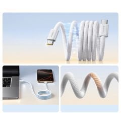 Baseus Dynamic 4 Pro 100W 20V/5A Manyetik Düzenleyici Type-C to Type-C Hızlı Şarj Kablosu 1Metre