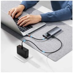 Baseus Metal Gleam II 10-in-1 USB-C Hub - 4K 60Hz HDMI, 10Gbps USB 3.2, 100W PD Şarj ve Gigabit Ethernet RJ45