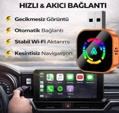 Maypal R4 - 4'ü 1 Arada Ekran Yansıtmalı Kablosuz Carplay & Android Auto Dönüştürücü, Ios&android Uyumlu