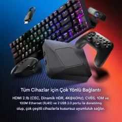 EverBox Rt-X3 4K Android 14.0 Tv Box 4+64GB Realtek RTD1325 Yapay Zeka Işlemci Chip Dual Hızlı Wifi6