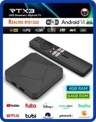 EverBox Rt-X3 4K Android 14.0 Tv Box 4+64GB Realtek RTD1325 Yapay Zeka Işlemci Chip Dual Hızlı Wifi6